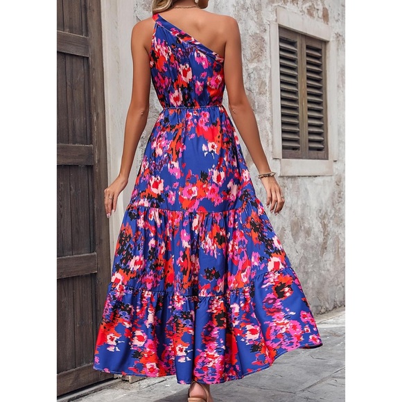 FINAL SALE 🤍PRETTY GARDEN floral knot one shoulder ruffle dress 🌷 - Picture 4 of 15